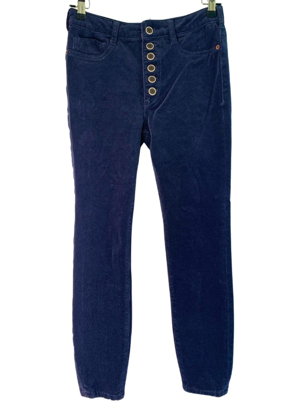 Pilcro Anthropologie Navy Blue Corduroy Pants Women's 28 High Rise Skinny Preppy